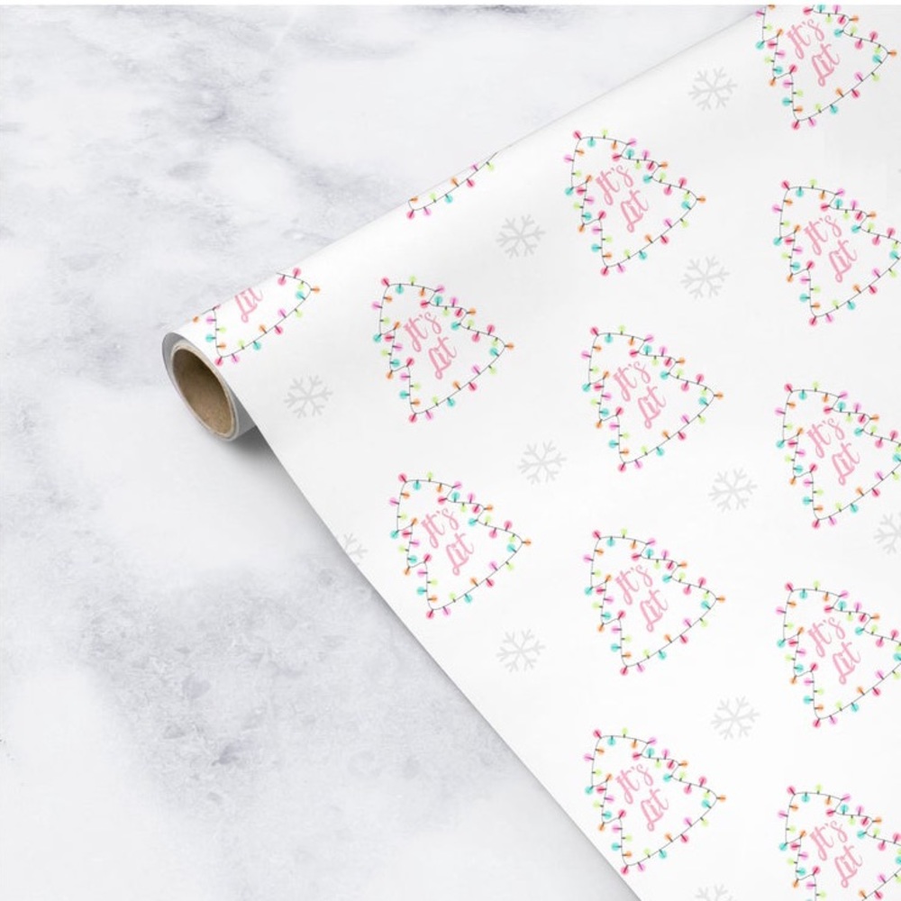 It’s Lit Christmas Tree Lights Gift Wrap Roll - 6FT